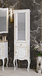 Opadiris Шкаф-пенал для ванной Лаура 45 R белый с бежевой патиной – фотография-5